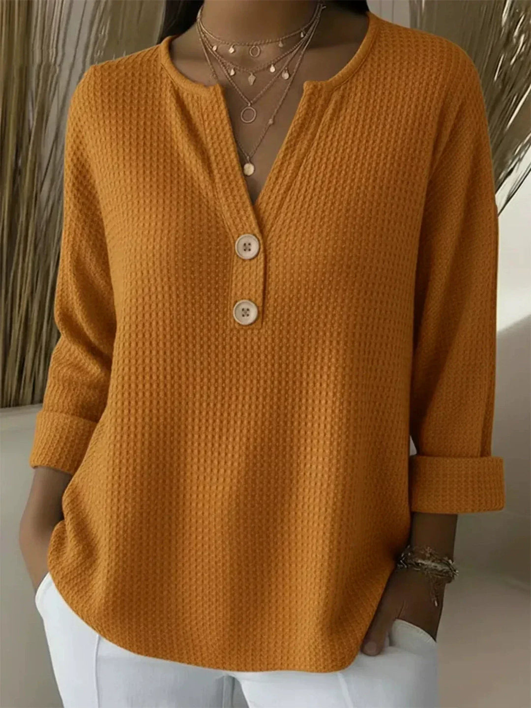 Lucinda™ | Parte superiore con bottoni Henley — 4