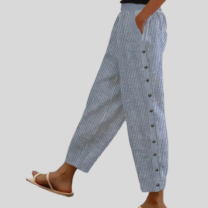 Linaya | Pantaloni a righe con bottoni