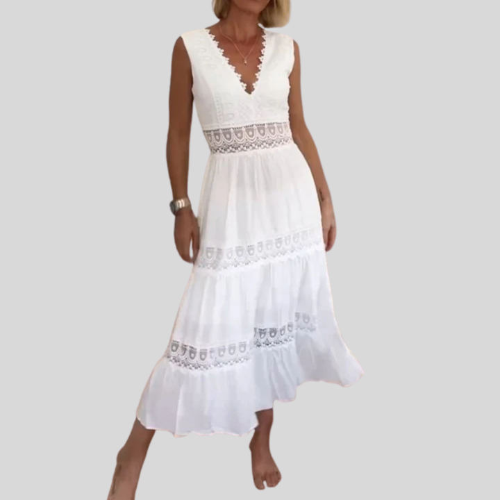 Circe | Abito sottoveste in pizzo con scollo a V