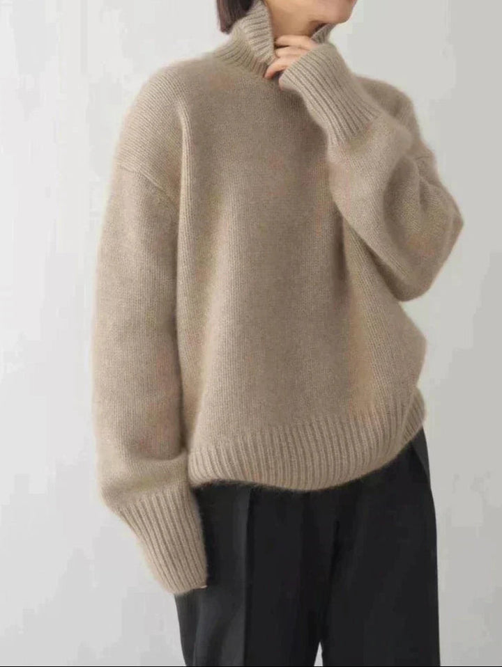 Amaya | Maglione di lusso in cashmere a collo alto risvoltato