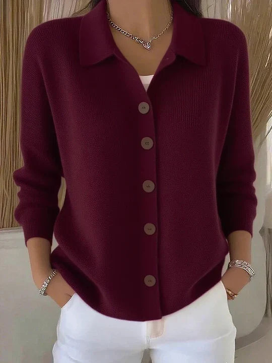 Josephine™ | Cardigan con colletto con bottoni sul davanti — 1