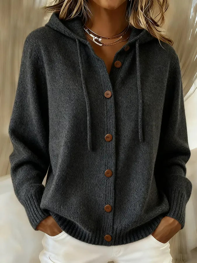 Brenda™ | Felpa con cappuccio cardigan con bottoni accoglienti — 7