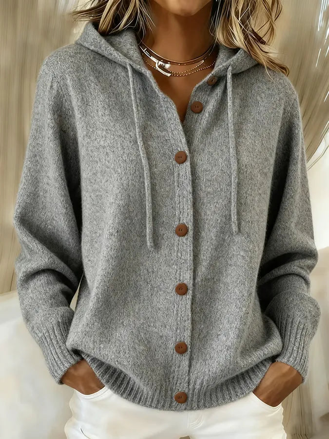 Brenda™ | Felpa con cappuccio cardigan con bottoni accoglienti — 6