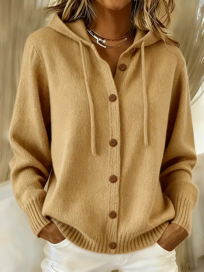 Brenda™ | Felpa con cappuccio cardigan con bottoni accoglienti — 3