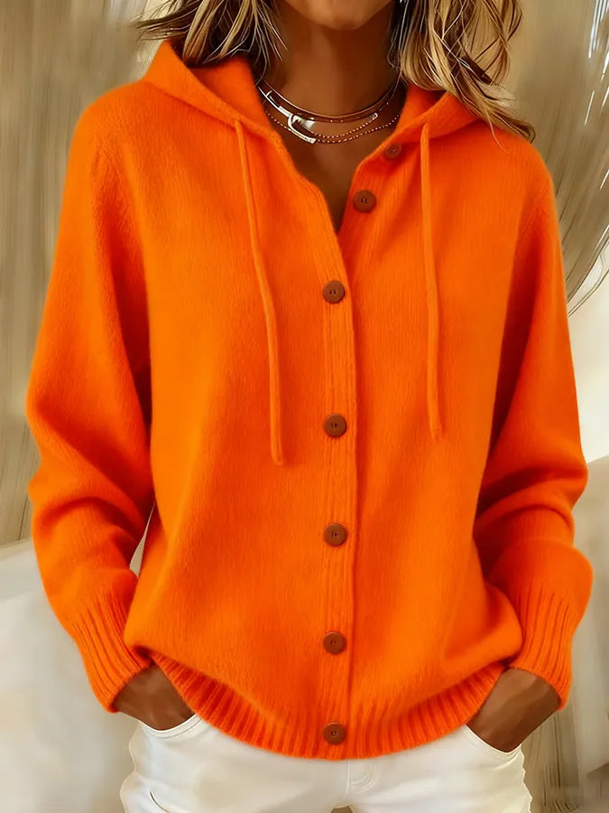 Brenda™ | Felpa con cappuccio cardigan con bottoni accoglienti — 4
