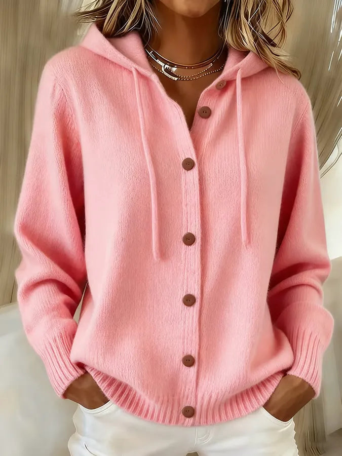 Brenda™ | Felpa con cappuccio cardigan con bottoni accoglienti — 1