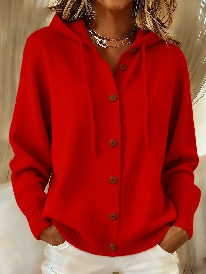 Brenda™ | Felpa con cappuccio cardigan con bottoni accoglienti — 5
