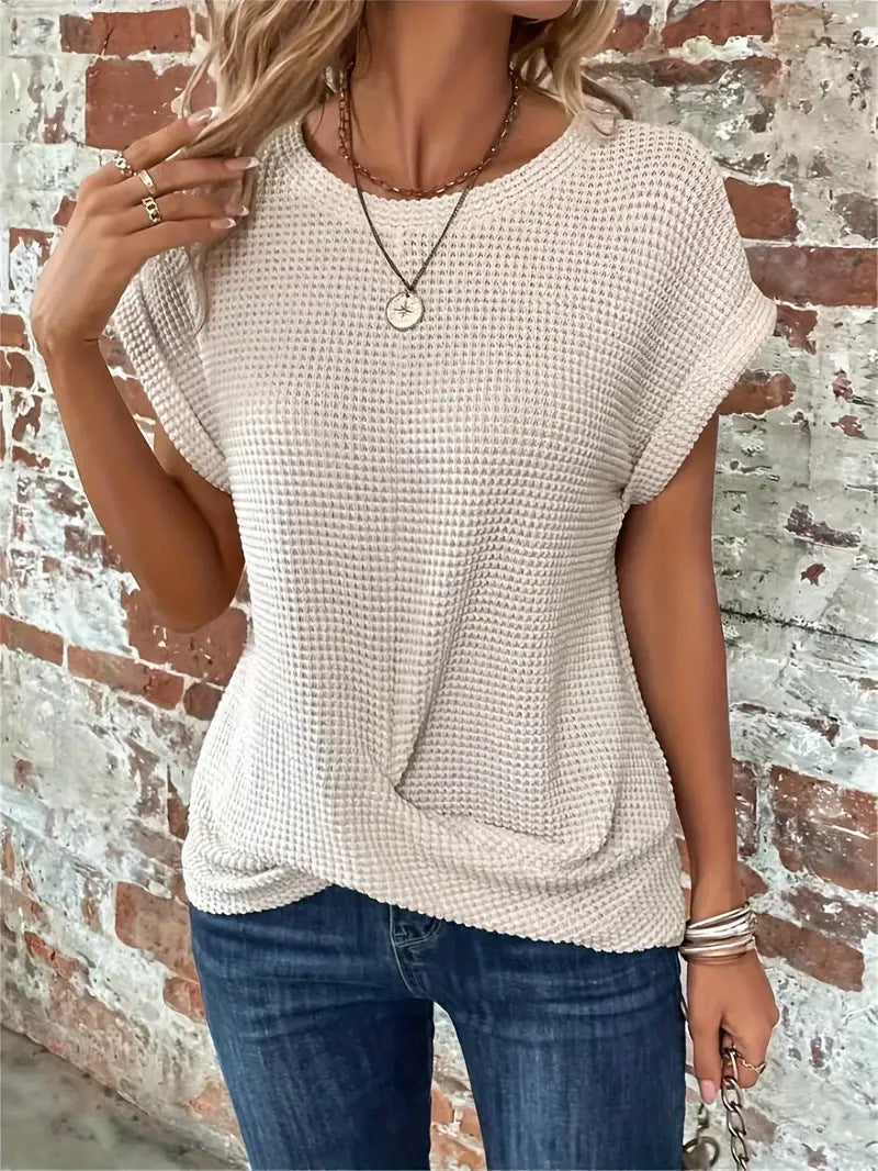 Sylvia™ | T-shirt casual in maglia waffle — 5