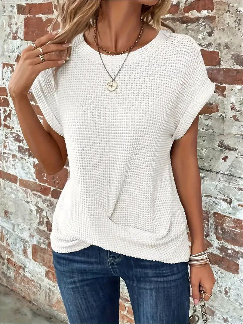 Sylvia™ | T-shirt casual in maglia waffle — 8