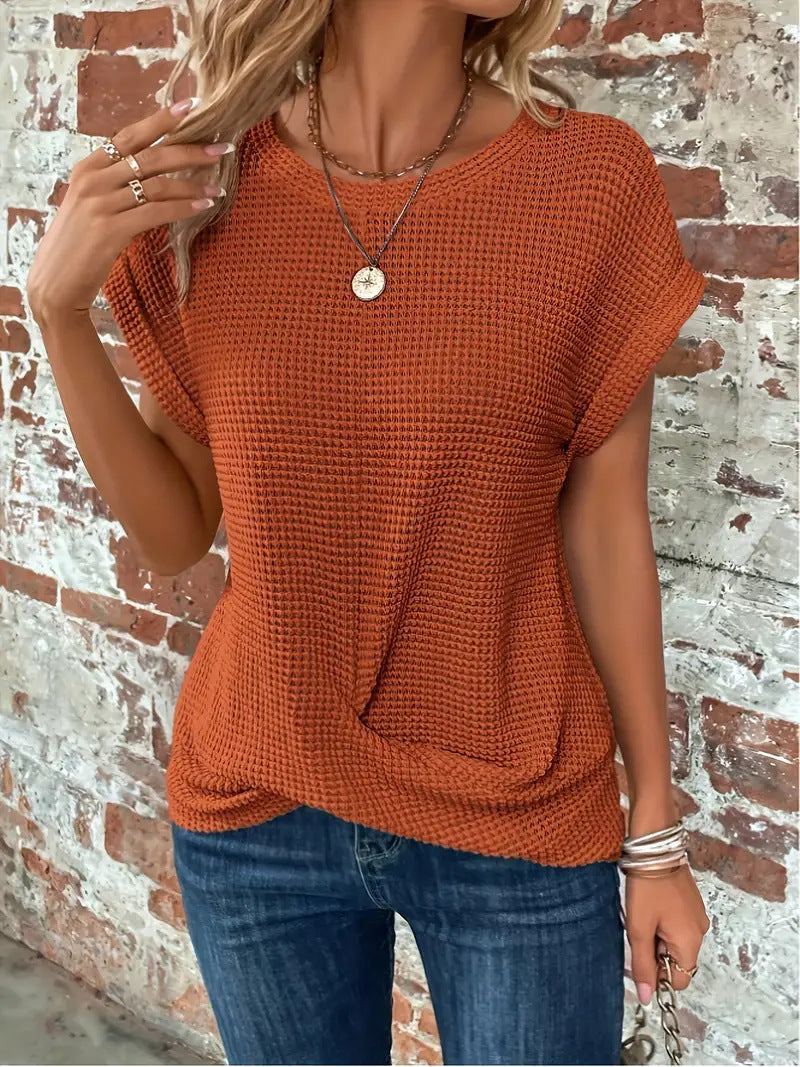Sylvia™ | T-shirt casual in maglia waffle — 1