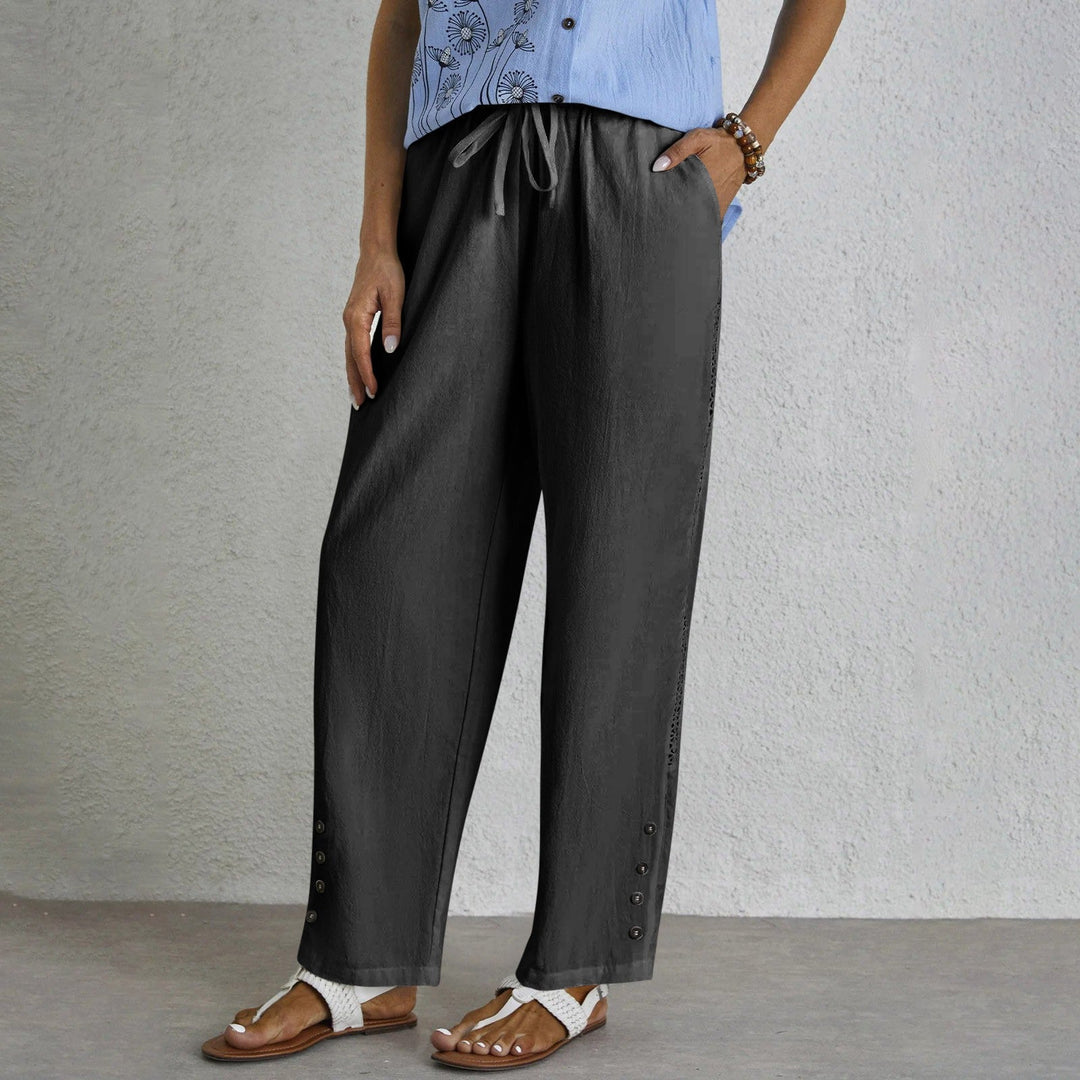 Shania | Pantaloni dalla linea rilassata con bottoni