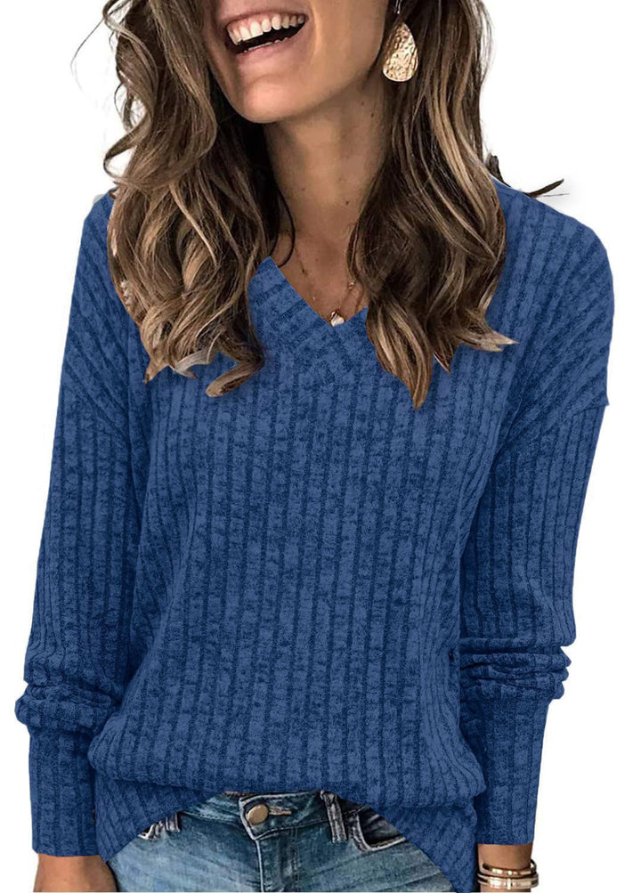 EVELYN™ | Maglione lavorato a maglia leggero oversize da donna con scollo a V — 3
