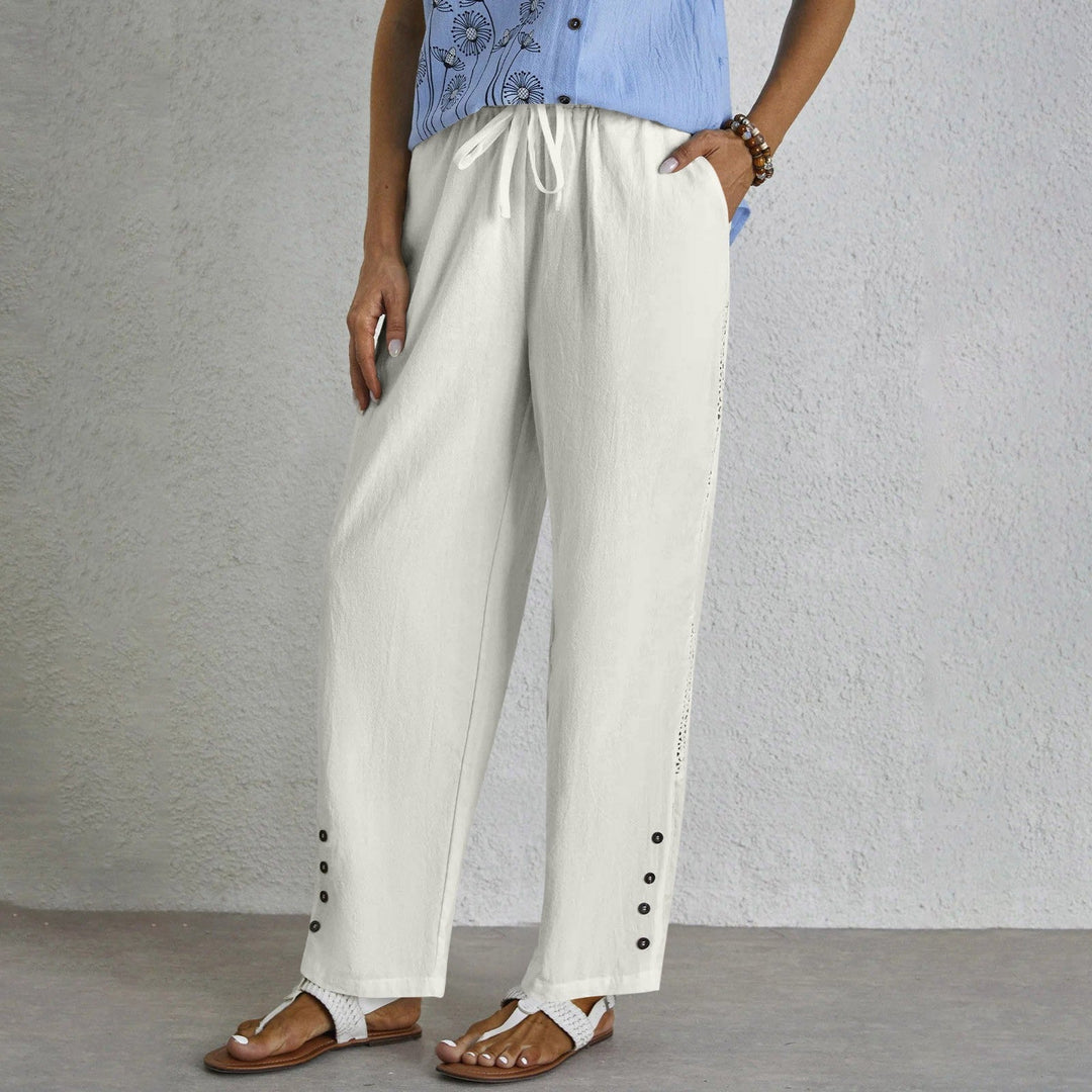Shania | Pantaloni dalla linea rilassata con bottoni