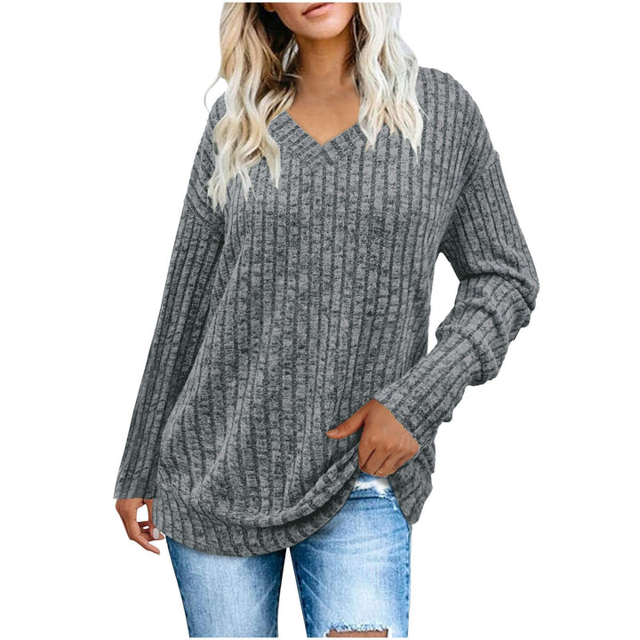 EVELYN™ | Maglione lavorato a maglia leggero oversize da donna con scollo a V — 5