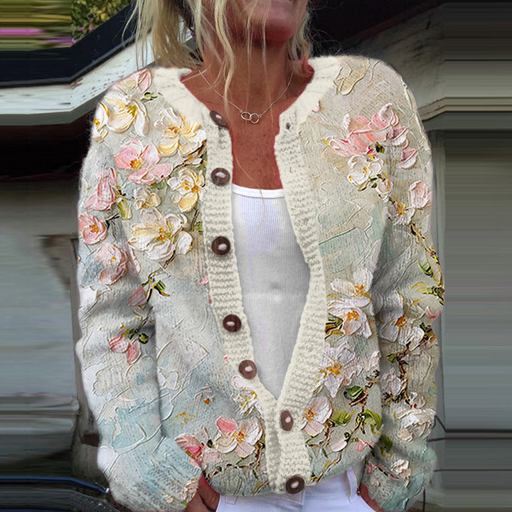 Chloe | Maglione cardigan floreale vintage — 4