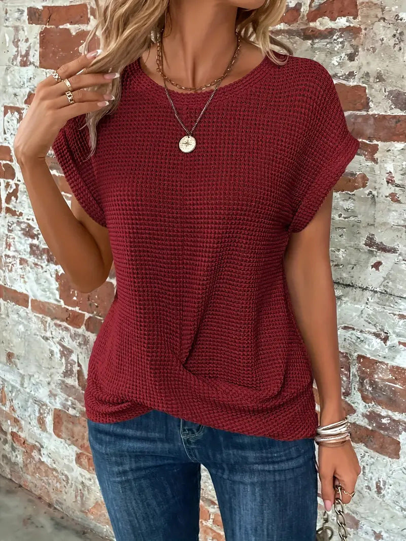 Sylvia™ | T-shirt casual in maglia waffle — 3