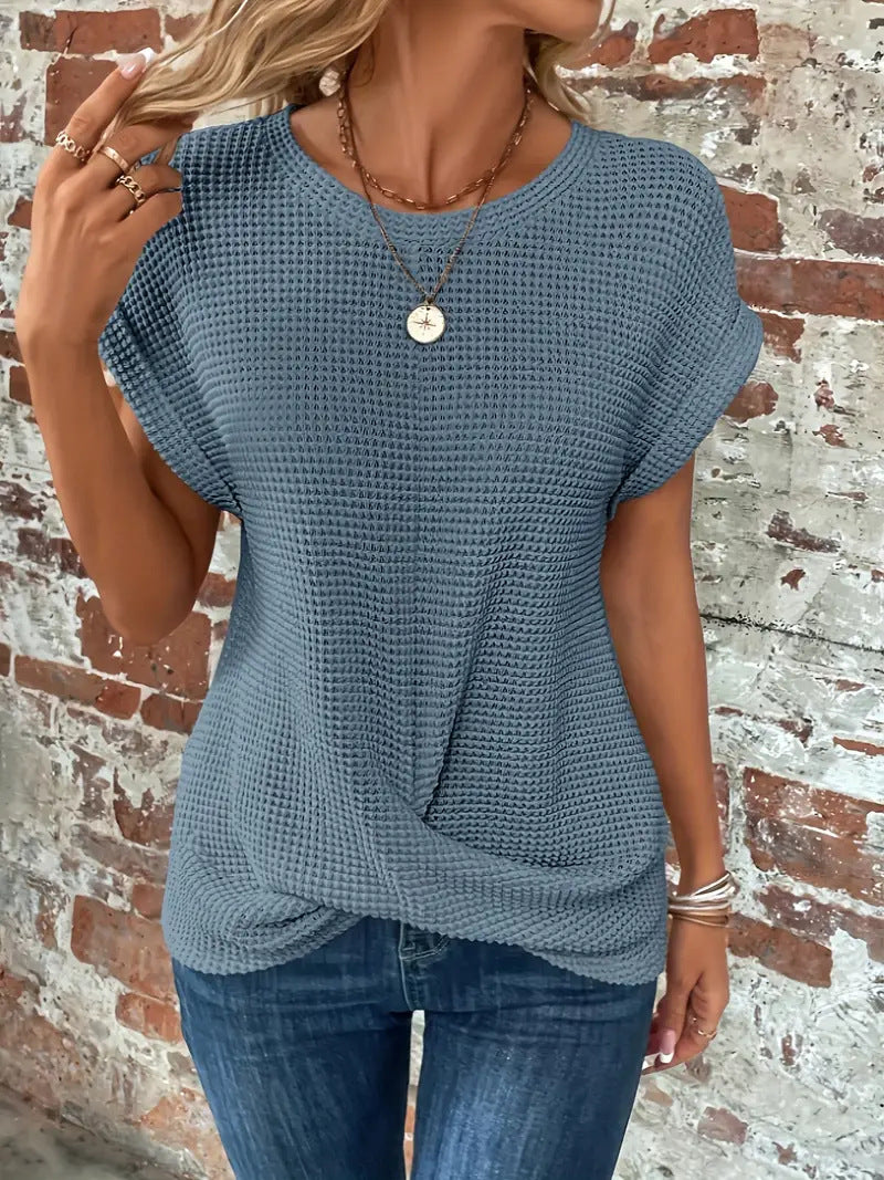 Sylvia™ | T-shirt casual in maglia waffle — 2