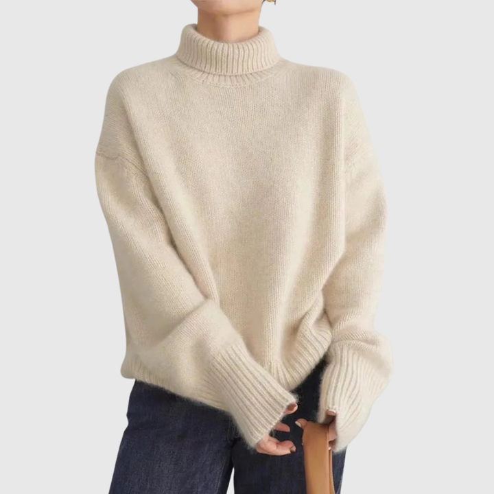 Amaya | Maglione di lusso in cashmere a collo alto risvoltato