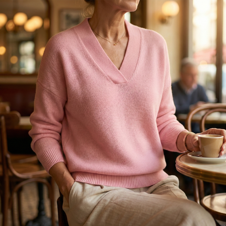 Faye | Maglione morbido con scollo a V e linea rilassata