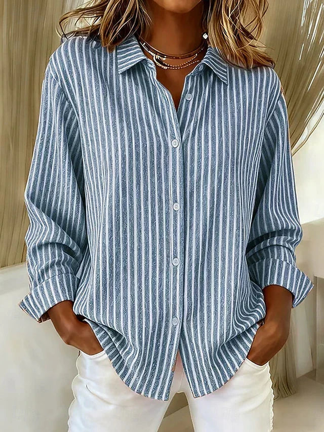 Jacqueline™ | Camicia button-down a righe — 1
