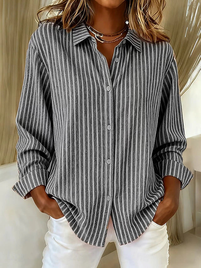 Jacqueline™ | Camicia button-down a righe — 4