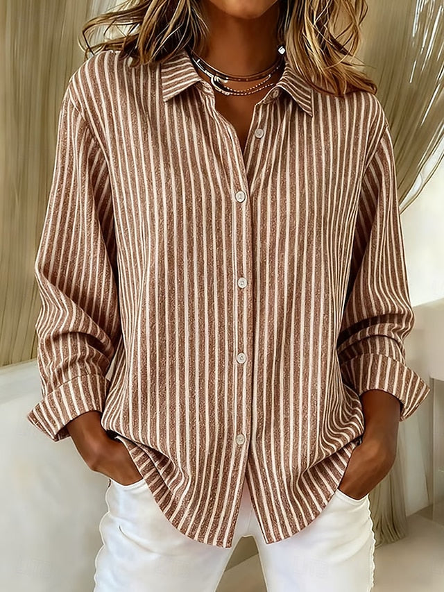 Jacqueline™ | Camicia button-down a righe — 3