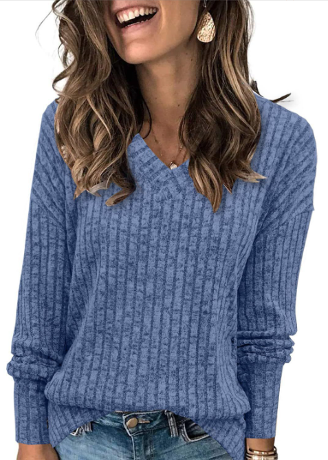 EVELYN™ | Maglione lavorato a maglia leggero oversize da donna con scollo a V — 12