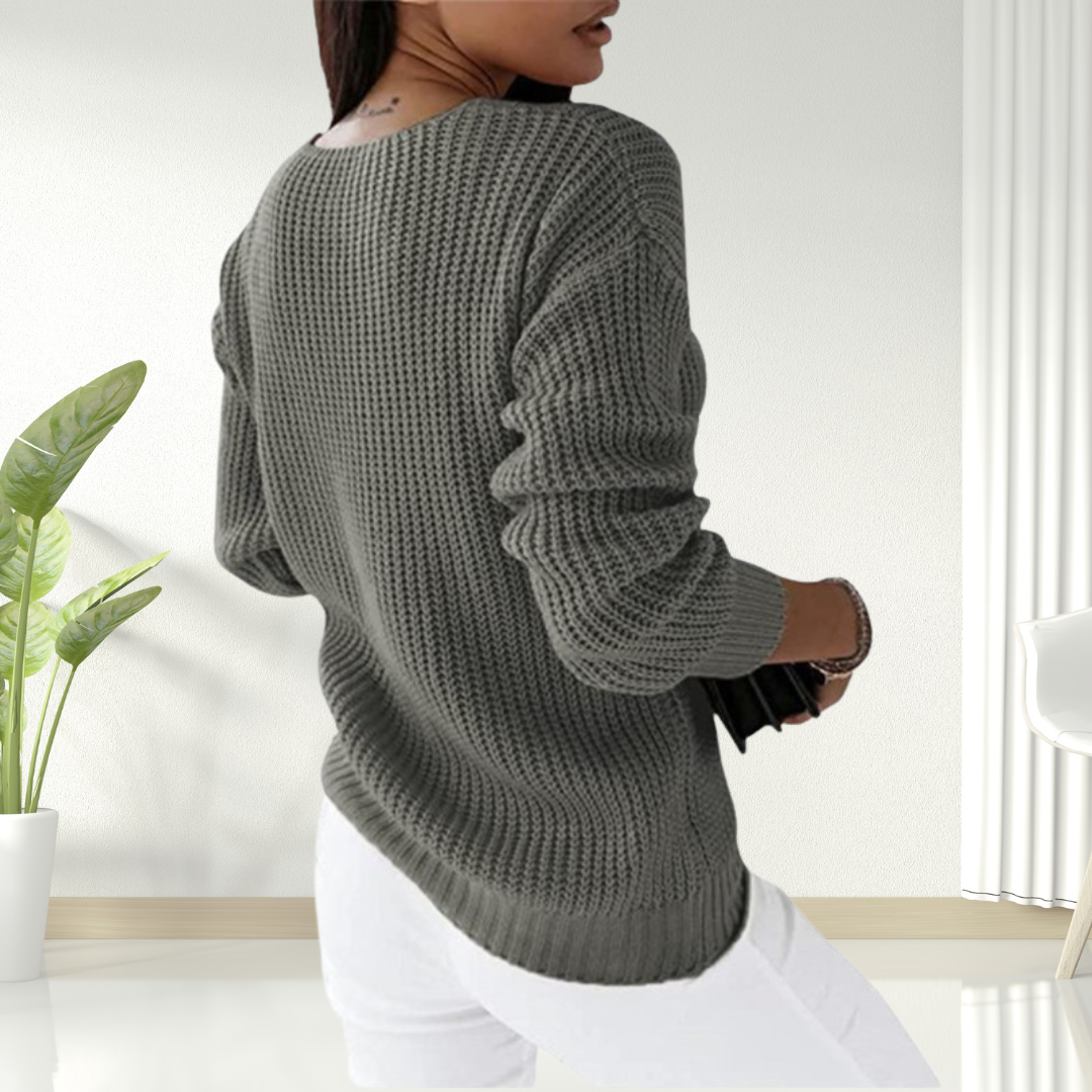 Oriana | Comodo maglione con scollo a V — 11