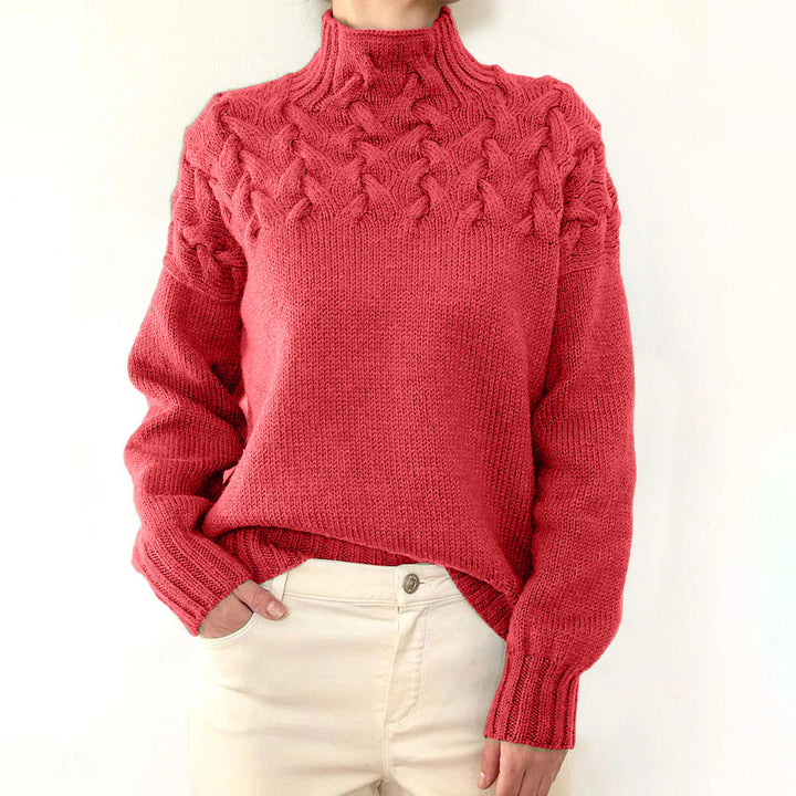 Elena | Maglione caldo a collo alto risvoltato