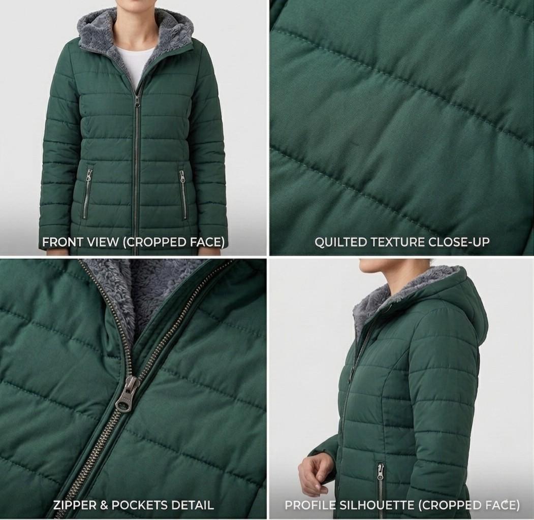 Olivia | Cappotto invernale trapuntato a trapezio — 2