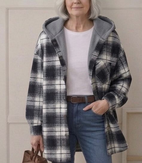 Piper | Giacca-camicia in flanella con cappuccio — 2
