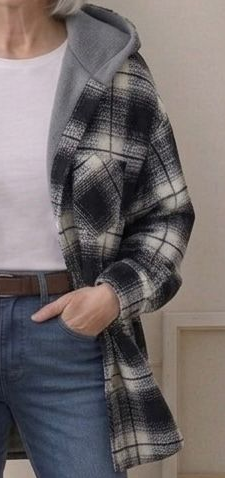 Piper | Giacca-camicia in flanella con cappuccio — 3