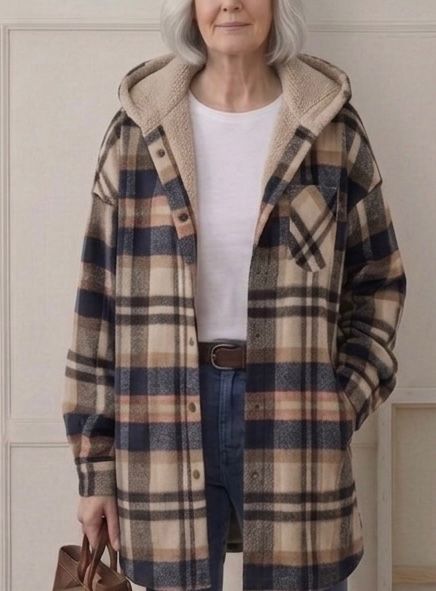 Piper | Giacca-camicia in flanella con cappuccio — 14