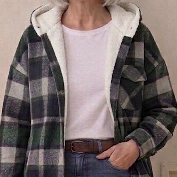 Piper | Giacca-camicia in flanella con cappuccio — 9