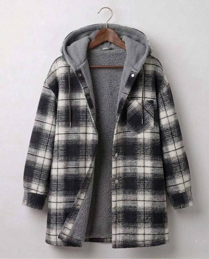 Piper | Giacca-camicia in flanella con cappuccio — 1