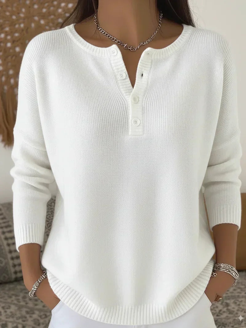 Helena™ | Maglione lavorato a maglia con bottoni Henley — 6