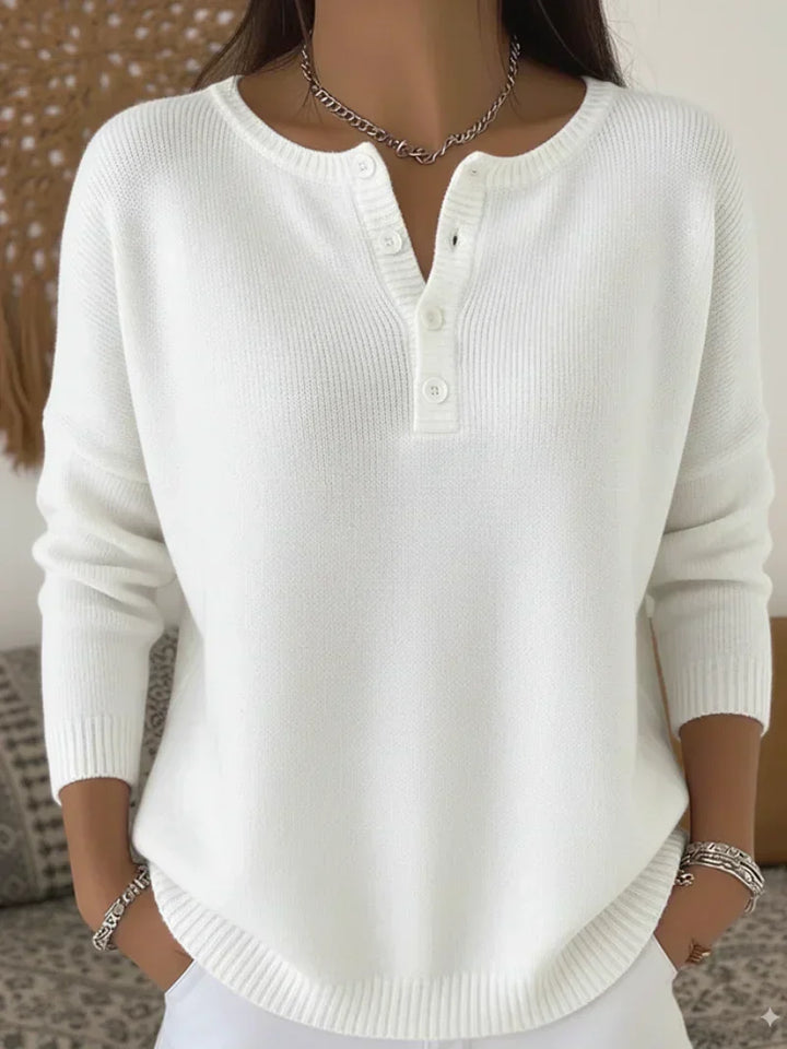 Helena™ | Maglione lavorato a maglia con bottoni Henley — 6
