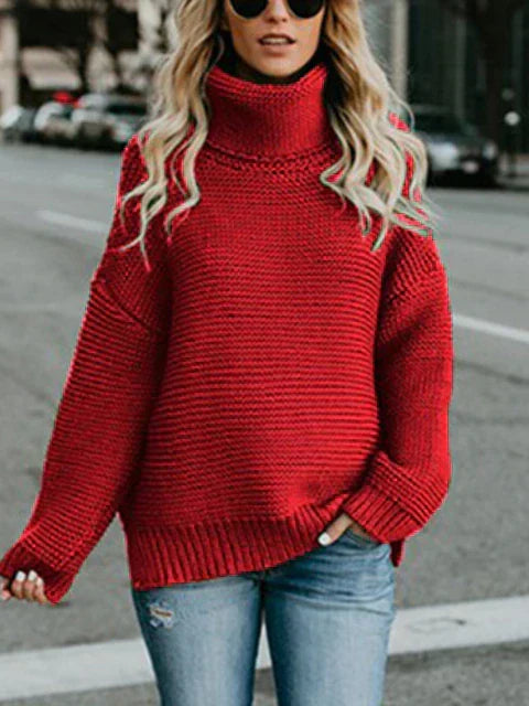 Maglione dolcevita lavorato a maglia da donna — 1
