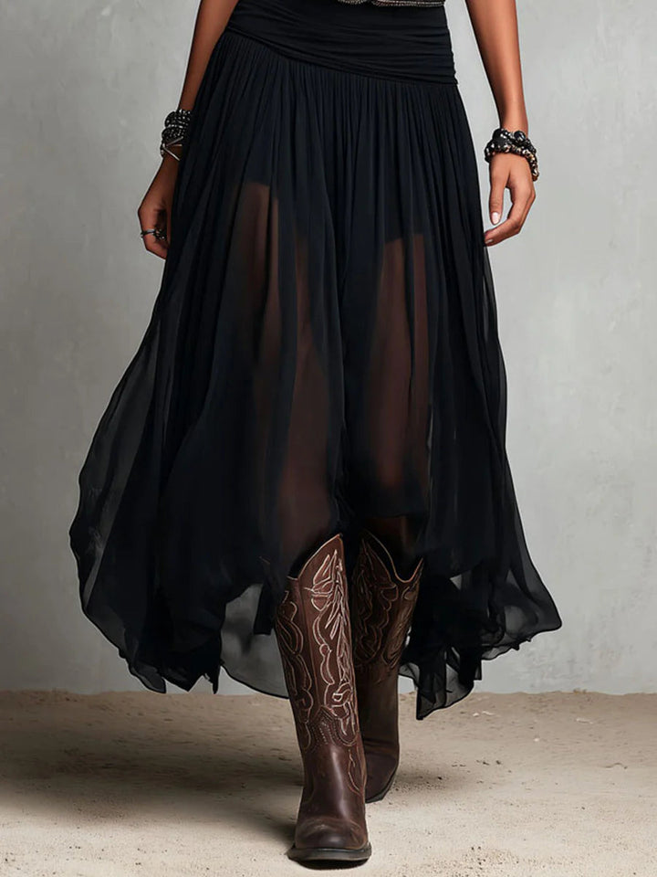 Completo Nero con Top e Gonna Maxi in Tulle – Chiara Rossetti (7)