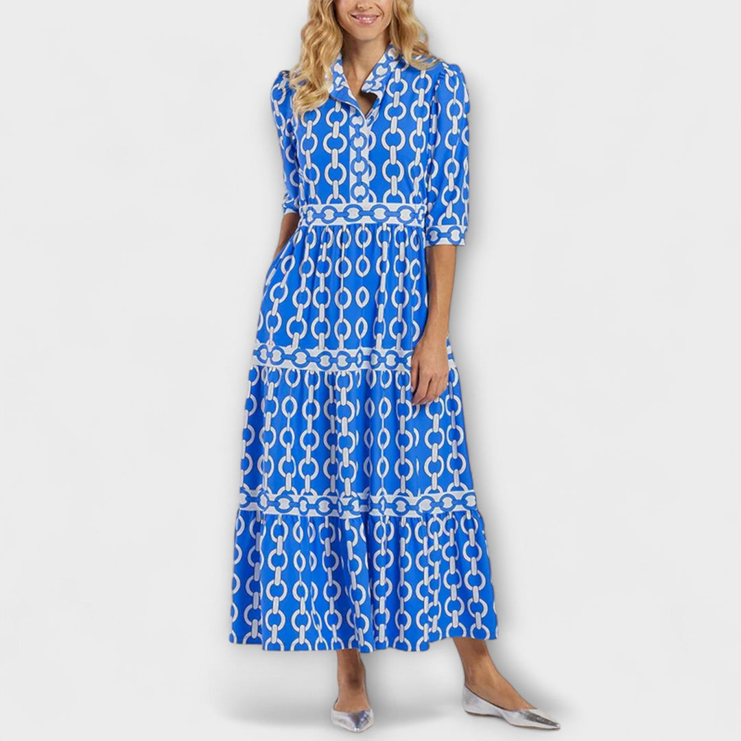 Juliana | Abito midi con stampa a catena
