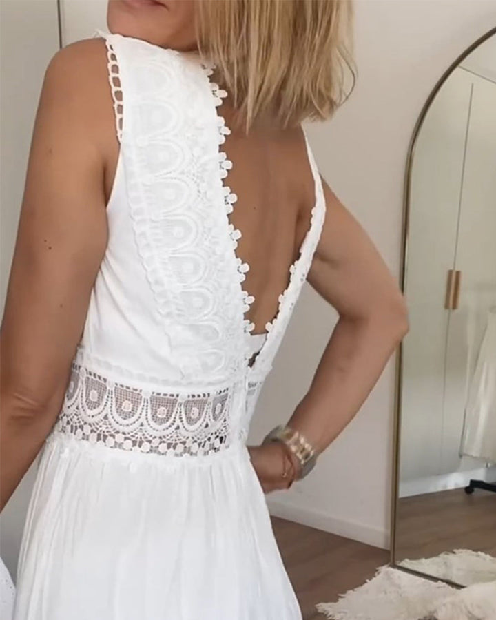 Circe | Abito sottoveste in pizzo con scollo a V