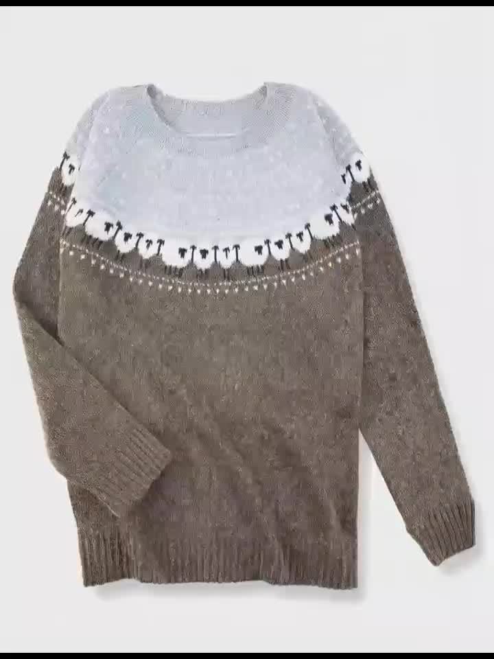 Nordic™ | Elegante maglione invernale con motivo jacquard a forma di pecora — 6