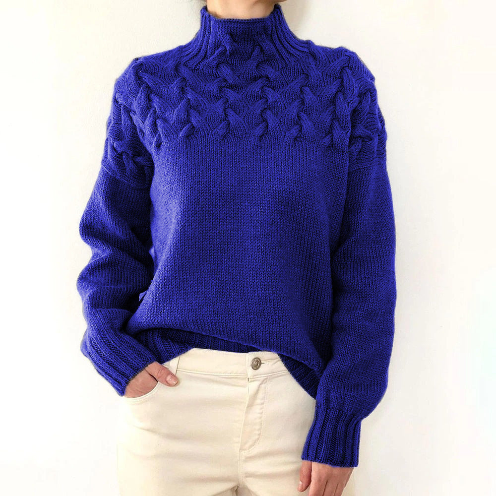 Elena | Maglione caldo a collo alto risvoltato