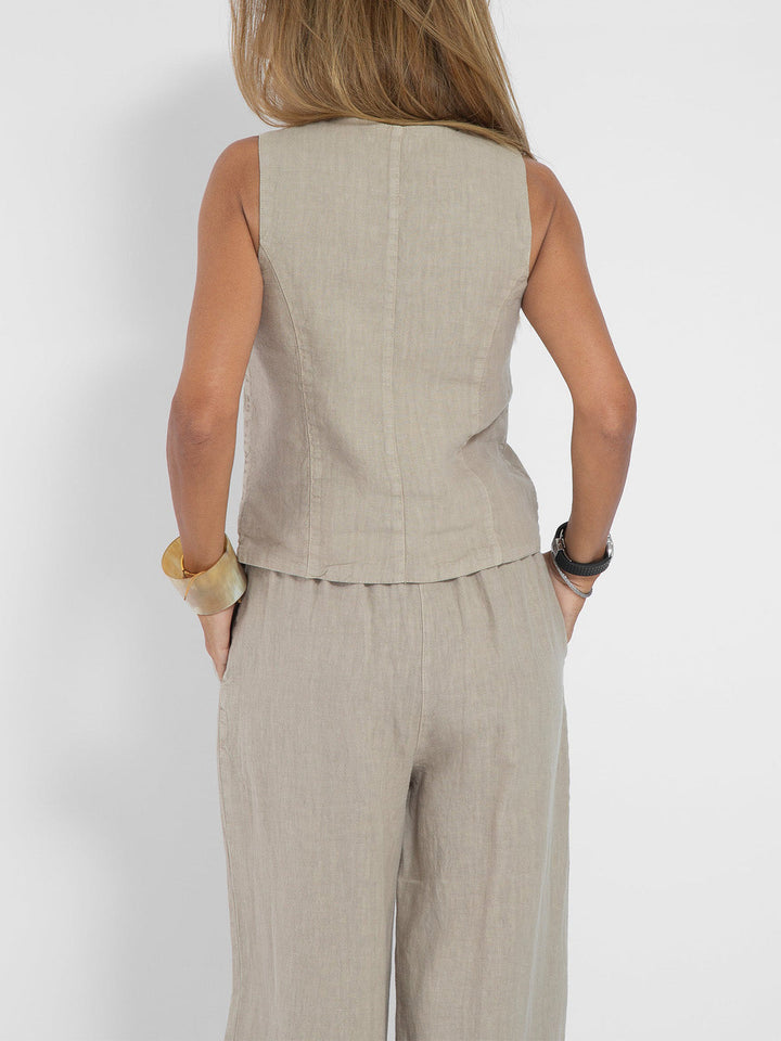Aira | Completo con gilet abbottonato e pantaloni a gamba ampia