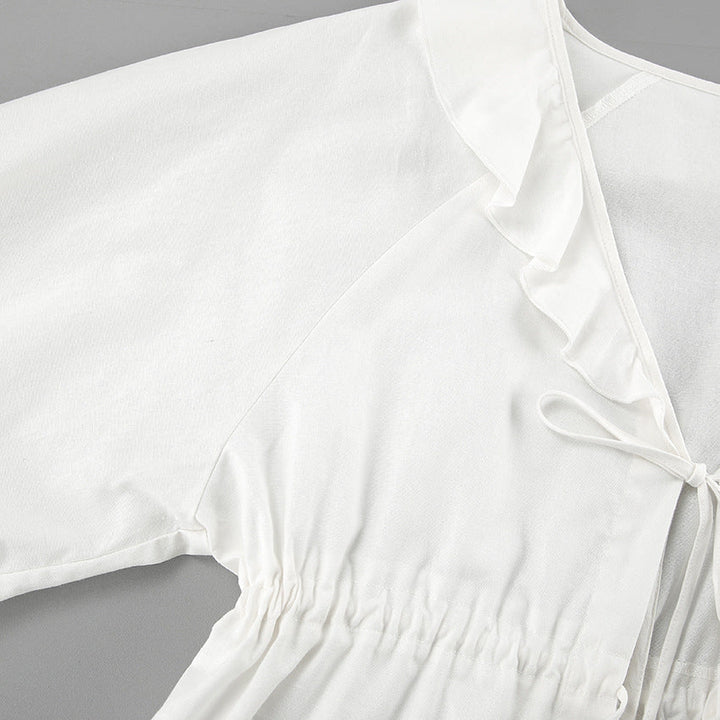Alexandra | Completo con top a volant e shorts