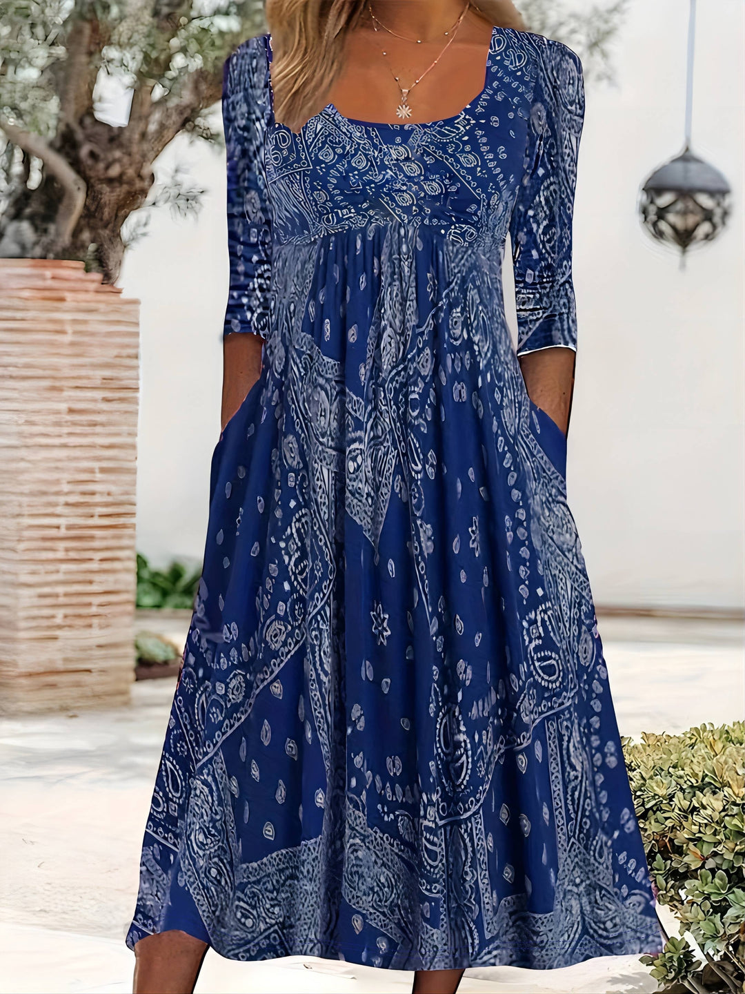 Elowen | Abito midi casual a maniche lunghe