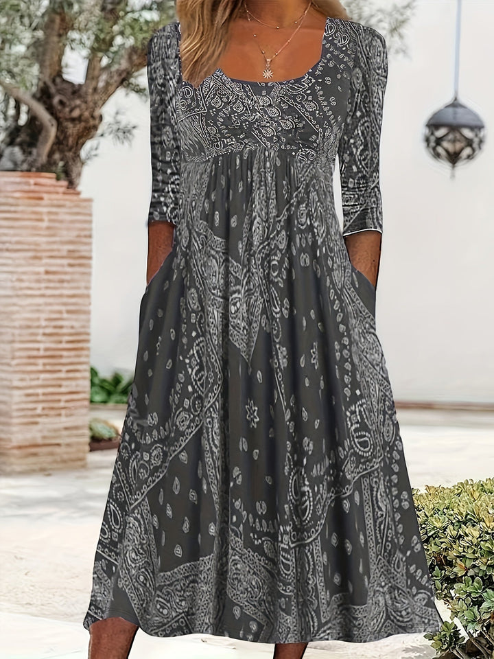 Elowen | Abito midi casual a maniche lunghe