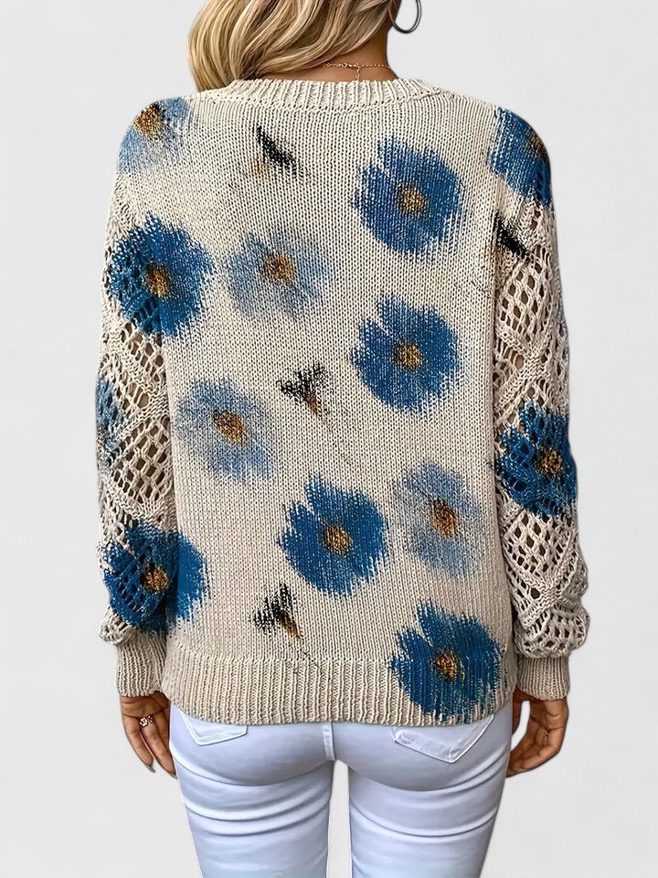 Aurélie | Elegante maglione lavorato a maglia floreale — 11