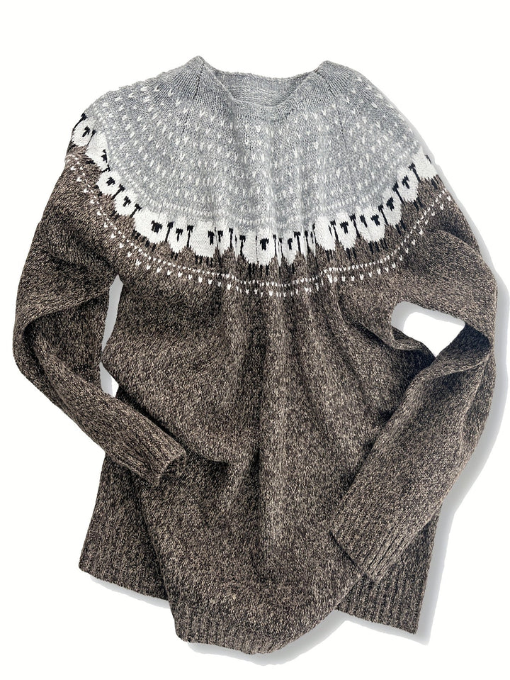 Nordic™ | Elegante maglione invernale con motivo jacquard a forma di pecora — 3