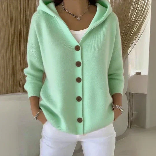 Darienne™ | Cardigan in maglia abbottonato con cappuccio — 3